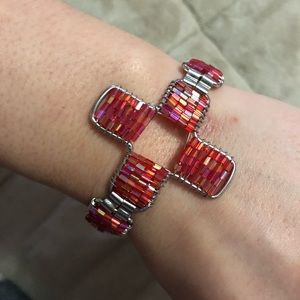 Beaded orange/pink bracelet. Cute and casual wear